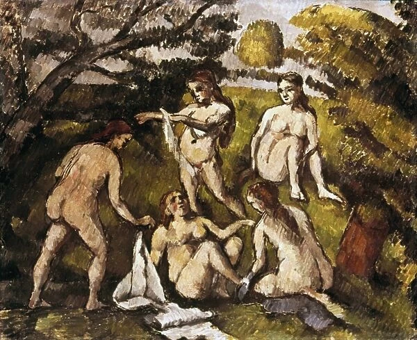 CEZANNE: FIVE BATHERS. Paul Cezanne: Five bathers. Canvas