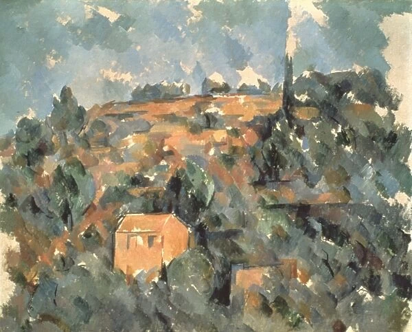 CEZANNE: HOUSE, 19th C. Paul Cezanne: The House on a Hill. Canvas