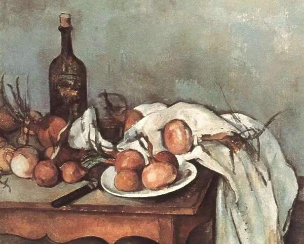 CEZANNE: STILL LIFE, 1895. Paul Cezanne: Still life with onions. Oil, 1895-1900