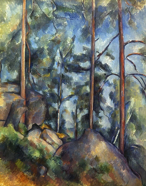 CEZANNE: PINES, 1896-99. Paul Cezanne: Pines and Rocks. Oil on canvas, 1896-9