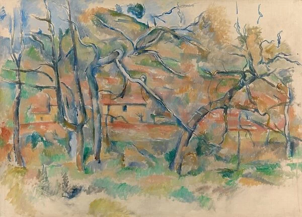 CEZANNE: TREES AND HOUSES. Trees and Houses, Provence. Oil on canvas, Paul Cezanne