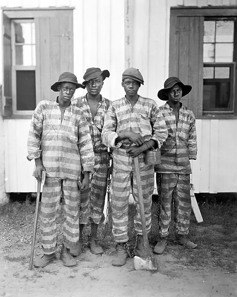 CHAIN GANG, c1905. A group of convicts on the chain gang, somewhere in the American South