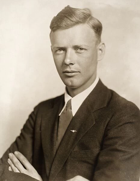 CHARLES A. LINDBERGH (1902-1974). American aviator. Photographed in 1927