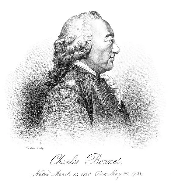 CHARLES BONNET (1720-1793). Swiss naturalist and philosopher. Stipple engraving, English, 1823
