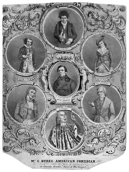 CHARLES BURKE (1822-1854). American comedian and actor. In costume as six different characters