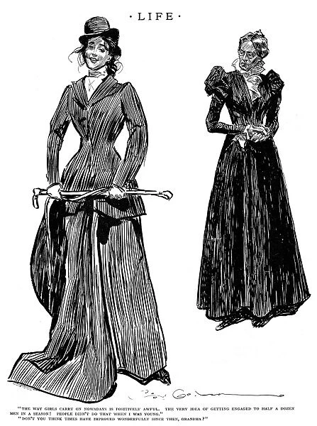 Charles Dana Gibson (1867-1944). American illustrator. Pen and ink drawing, 1897
