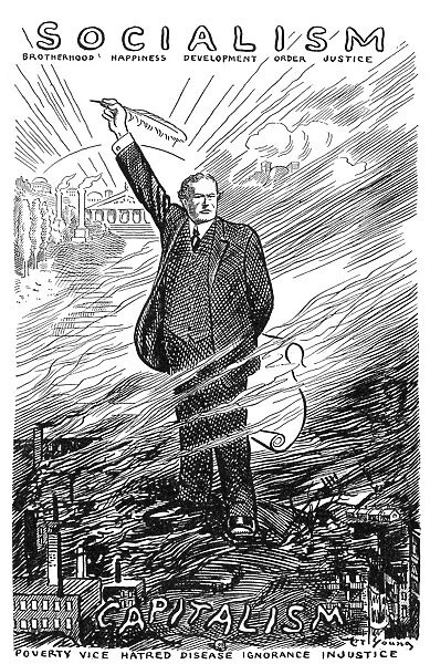 CHARLES EDWARD RUSSELL (1860-1941). American journalist and writer. Poster drawn by Art Young when Russell ran in 1910 as the Socialist Party candidate for the New York Governorship