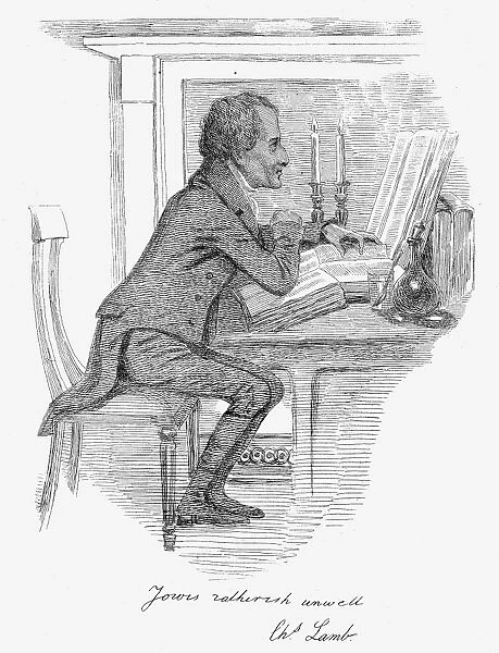 CHARLES LAMB (1775-1834). English essayist and critic. Drawing, 1835, by Daniel Maclise