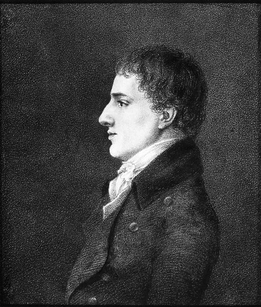 CHARLES LAMB (1775-1834). English essayist and critic. At age 23. Pencil and chalk drawing 1798, by Robert Hancock