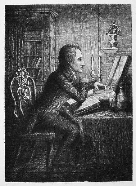 CHARLES LAMB (1775-1834). English essayist and critic. Etching after the drawing, 1835, by Daniel Maclise