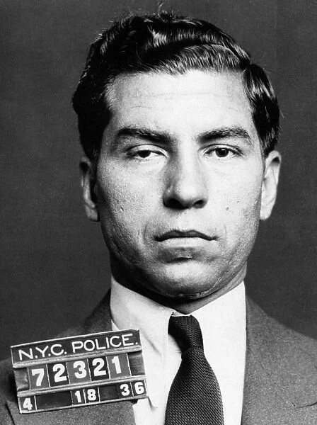 CHARLES LUCKY LUCIANO (1897-1962). American gangster. Photographed by the New York City Police Department, 1936