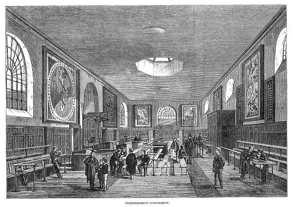 CHARTERHOUSE SCHOOL, 1862. The classroom at the Charterhouse boarding school in Surrey, England