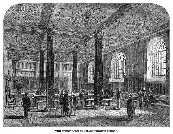 CHARTERHOUSE SCHOOL, 1862. The study room of the Charterhouse boarding school in Surrey, England