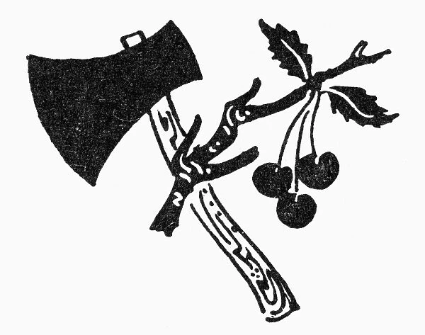 Cherries and hatchet, a symbol for George Washingtons Birthday
