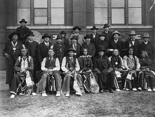 CHEYENNE DELEGATION, 1899. Members of a Cheyenne-Arapaho delegation, three of whom