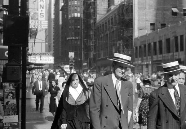 CHICAGO, c1941. A nun on the street in Chicago, Illinois. Photograph, c1941