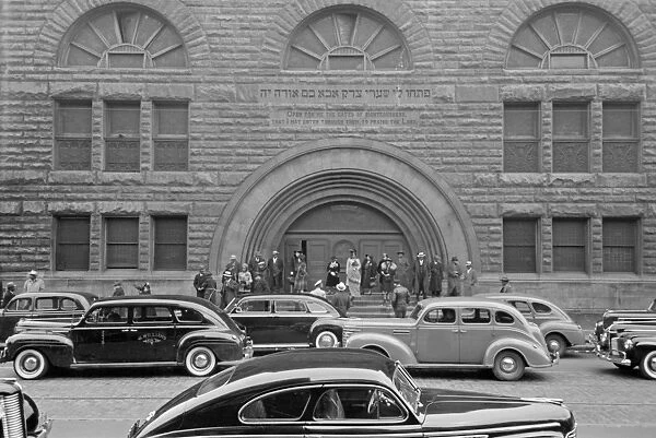 CHICAGO: CHURCH, 1941. In front of the Pilgrim Baptist Church on Easter Sunday