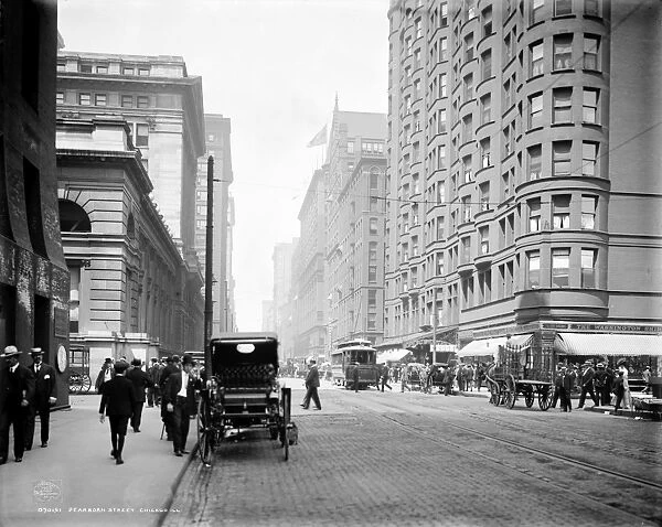 CHICAGO: DEARBORN, c1907. A view of Dearborn Street in Chicago, Illinois. Photograph by Hans Behm