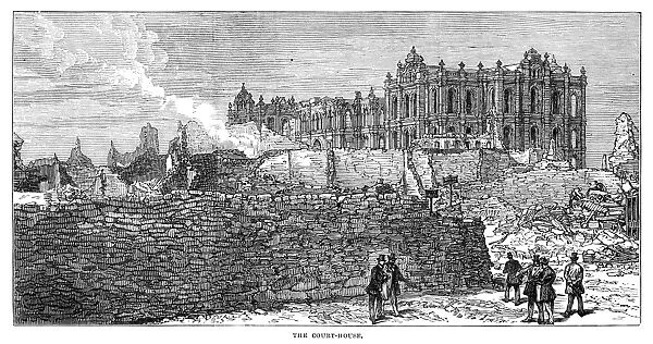 CHICAGO: FIRE, 1871. Ruins of the Chicago Court House after the Great Fire, 8-10 October 1871