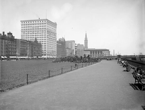 CHICAGO: GRANT PARK, c1905. A view of Grant Park in Chicago, Illinois, looking