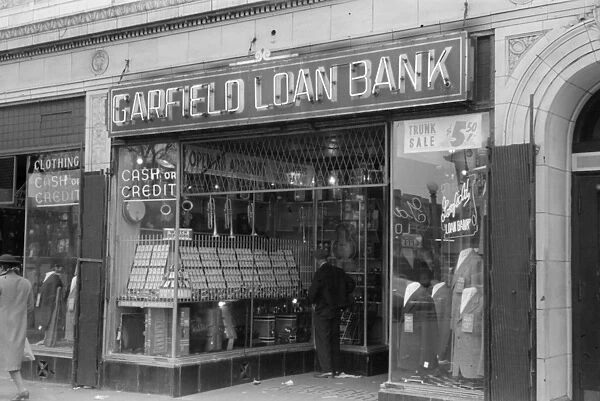 CHICAGO: LOAN BANK, 1941. A loan bank on the South Side of Chicago, Illinois