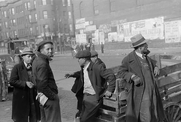 CHICAGO: MEN, 1941. Group of African American men in Chicago, Illinois
