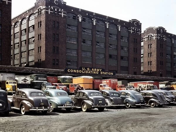 CHICAGO: PARKING LOT, 1943. Parking lot at the freight depot of the U