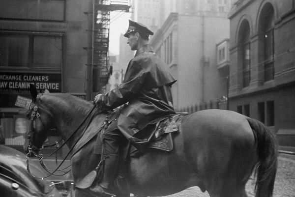 CHICAGO POLICE, c1940. A policeman on horseback in Chicago, Illinois. Photograph, c1940