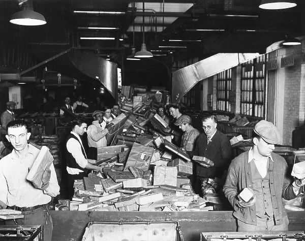 CHICAGO: POST OFFICE, 1929. Postal workers processing packages during the Christmas