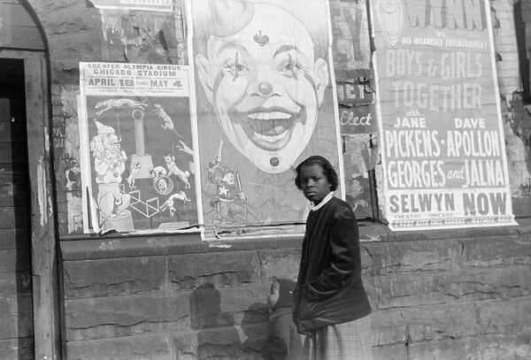 CHICAGO: POSTERS, 1941. Circus posters on a wall in the Black Belt area of Chicago, Illinois