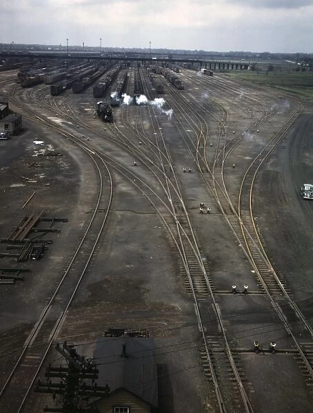 CHICAGO: RAILROAD, 1943. View of one of the departure yards at the Chicago