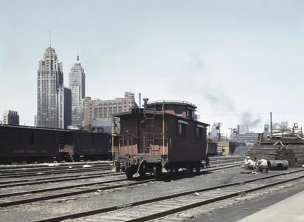 CHICAGO: RAILROAD, 1943. View of the South Water street freight depot of the Illinois