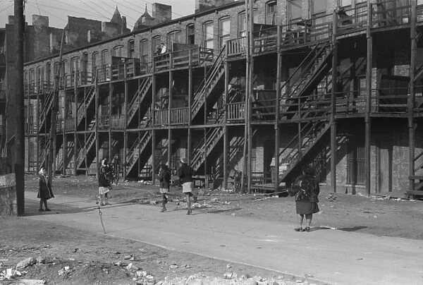 CHICAGO: SOUTH SIDE, 1941. Apartment buildings on the South Side of Chicago, Illinois