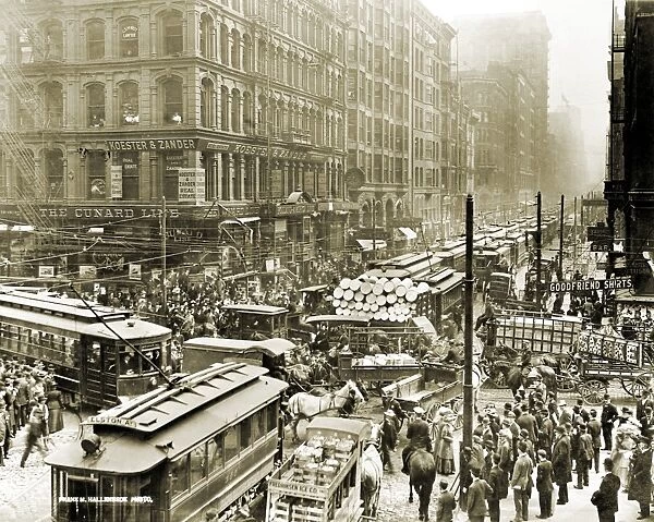 CHICAGO: TRAFFIC, 1909. Congested traffic on Dearborn Street, Chicago, Illinois