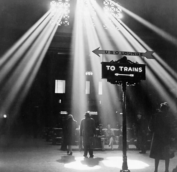 CHICAGO: UNION STATION, 1943. The waiting room in the Union Railroad Station in Chicago, Illinois. Photograph by Jack Delano, January 1943