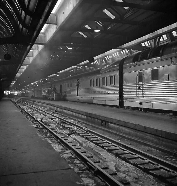 CHICAGO: UNION STATION. A Burlington Zephyr train at Union Station in Chicago, Illinois