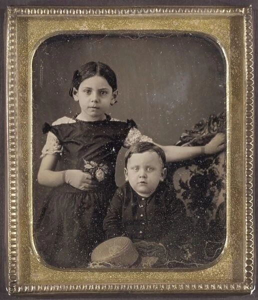 CHILDREN, c1855. Portrait of two children, possibly Linus and Mary Alice Pett Barbour