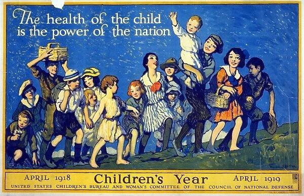 CHILDRENs YEAR, 1918. The health of the child is the power of the nation. Childrens year