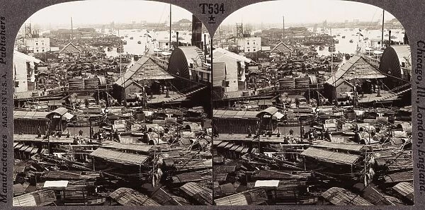 CHINA: CANTON, c1900. The Chukiang River with its enormous floating population at Canton