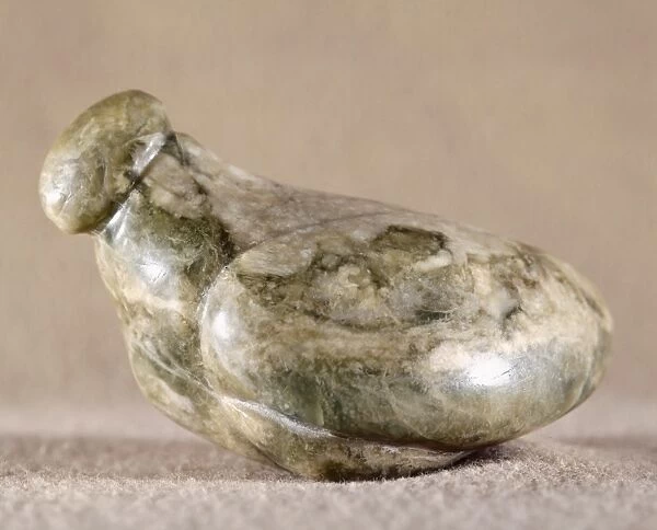 CHINA: NEOLITHIC SCULPTURE. Jade sculpture of a bird from the Neolithic Era, c1500 B. C. China
