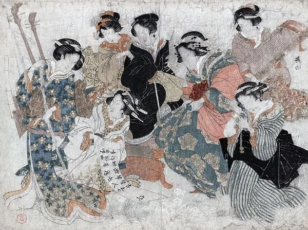 CHINA: THE SEVEN SAGES. Seven women portraying the seven sages of the bamboo grove