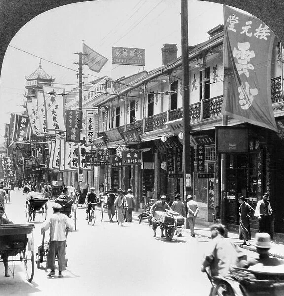 CHINA: SHANGHAI, 1931. A busy street on Foochow Road, known as the The Picadilly of China