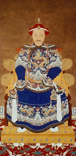 Chinese emperor, 1661-1722. Painting on silk by an unidentified artist of the Ch ing Dynasty, 19th century
