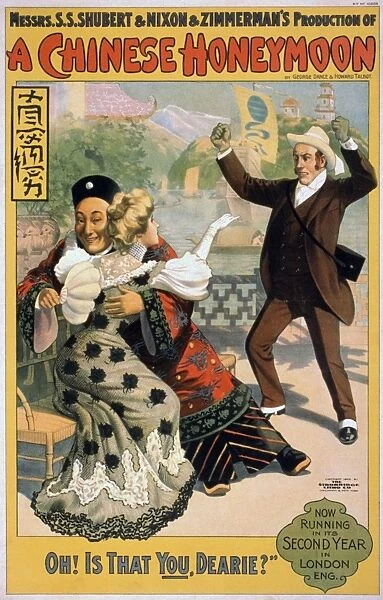 A CHINESE HONEYMOON, c1902. Poster advertising Shubert, Nixon and Zimmermans production