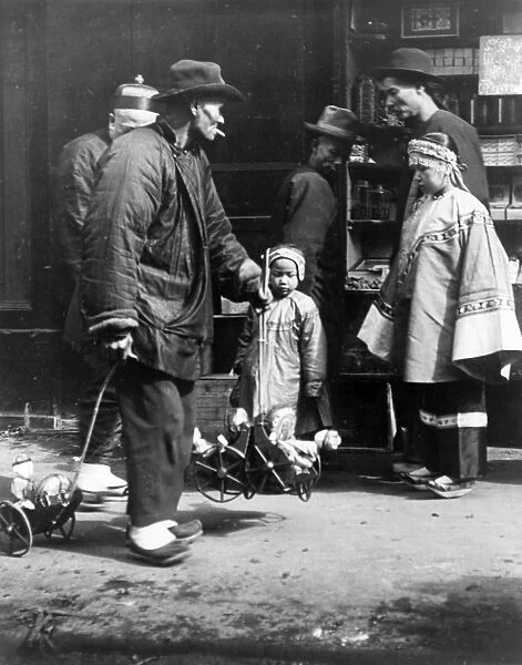 CHINESE IMMIGRANTS. A street toy vendor in San Franciscos Chinatown. Photograph