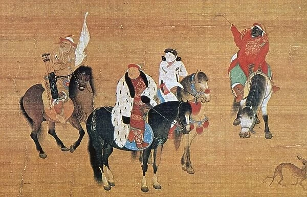 Detail from Chinese painting on silk, 13th-14th century
