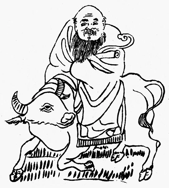 Chinese philosopher and founder of Taoism. Line drawing