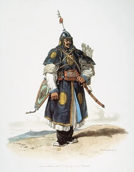 Chinese soldier in full uniform: lithograph published, 1797, in London after a water-color by William Alexander