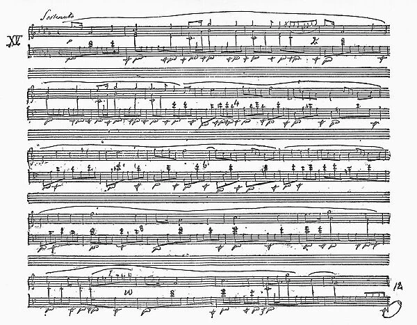 CHOPIN: PRELUDE, c1838. Autograph manuscript of Frederic Chopins Prelude No. 15 in D-flat Major