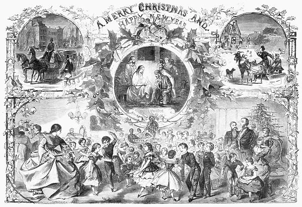CHRISTMAS, 1859. Scenes of Christmas and New Years celebrations in New York City